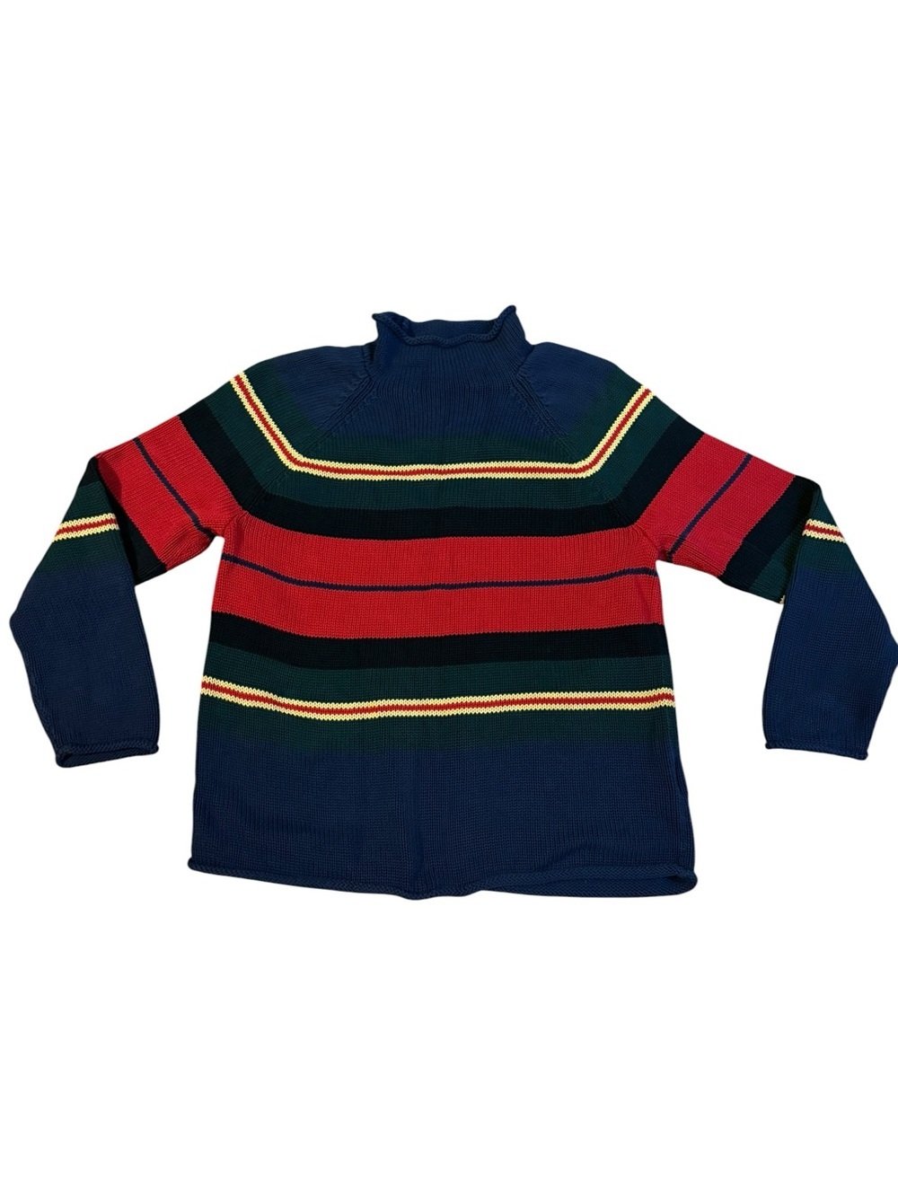 J. Crew 1988 Rollneck™ sweater in cotton rugby stripe Size Large